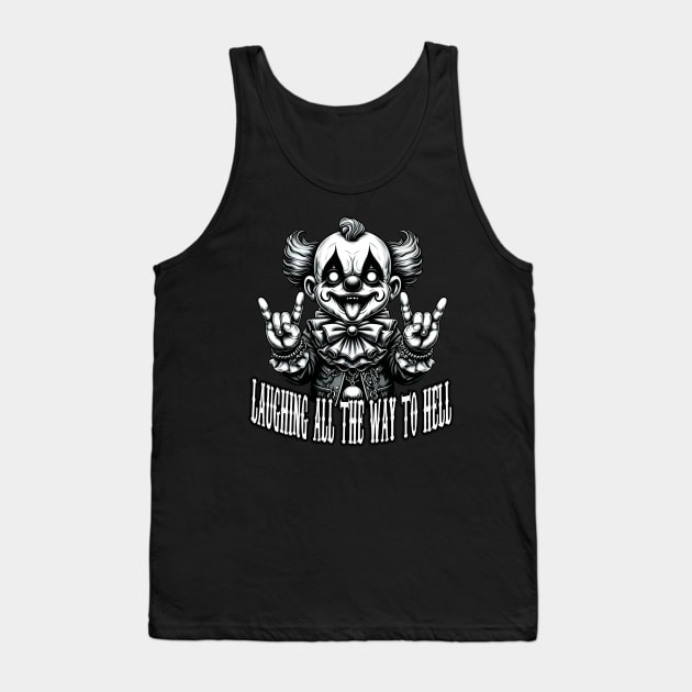 Cute Creepy Satanic Clown Tank Top by MetalByte